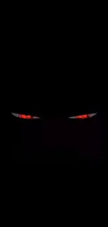 Mysterious glowing red eyes on a dark black background.