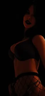 Silhouetted figure in dark shadows.