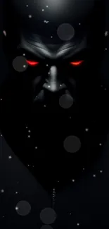 Dark and mysterious wallpaper with red-eyed shadowy figure.