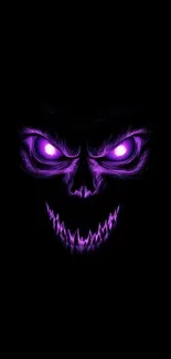 Dark wallpaper with glowing purple eyes.