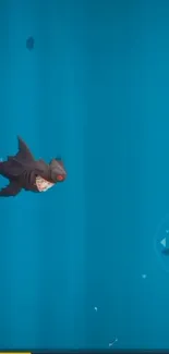 Mysterious dark creature swimming in blue ocean wallpaper.