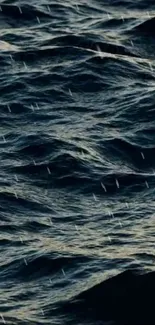 Dark blue ocean waves with white streaks.