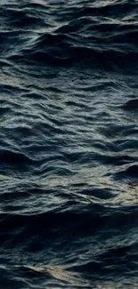 Dark blue ocean waves creating a calming wallpaper design.