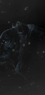 Artistic black panther on dark background.