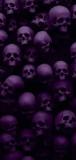 Dark purple skulls mobile wallpaper.