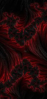 Dark red fractal pattern wallpaper with intricate swirling designs.