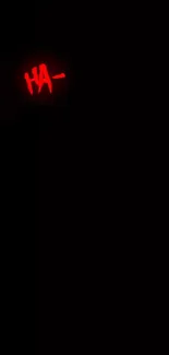 Dark wallpaper featuring red neon lines and the word 'HA-'