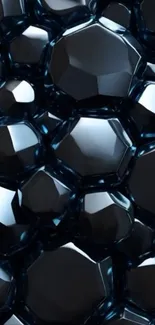 Dark reflective geometric design wallpaper for mobile phones.