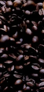 Rich dark roasted coffee beans close-up.