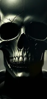 Dark skull mobile wallpaper with gothic design.