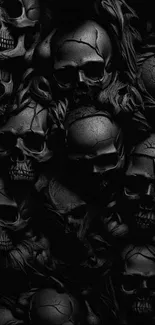 Dark skull pattern mobile wallpaper with a gothic theme.