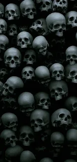 Dark gray skull pattern wallpaper for mobile.