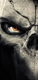 Dark gray skull with ominous eye detail.