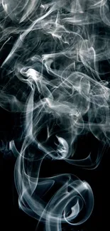 Dark abstract smoke design on a black background.