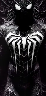Black Spider suit inspired mobile wallpaper.