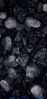 Abstract dark stone with blue light wallpaper.