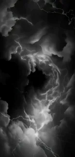 Dark stormy cloud art wallpaper with electric energy.