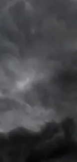 Dark, stormy sky with swirling clouds.
