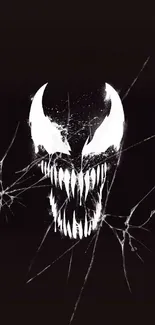 Dark monochrome symbiote art mobile wallpaper.