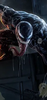 Dark symbiote character in dynamic pose