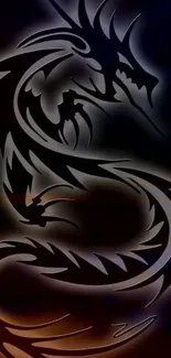 Tribal dragon wallpaper with dark gradient background