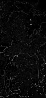 Intricate black urban map design on a dark phone wallpaper.