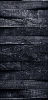 Dark wooden texture mobile wallpaper in deep black.