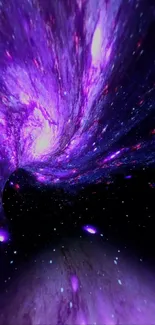 Purple galaxy vortex with cosmic colors
