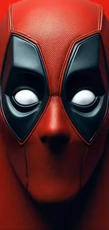 Vibrant red Deadpool mask wallpaper