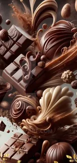Chocolate fantasy art with truffles and swirls