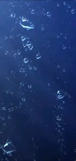 Dark blue wallpaper with ocean bubbles.
