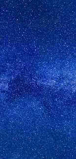 Deep blue galaxy with stars wallpaper.