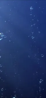 Deep blue water wallpaper with bubbles