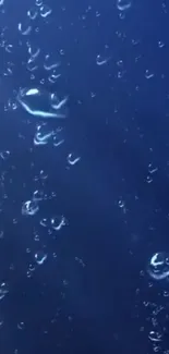 Mobile wallpaper with dark blue background and floating bubbles.