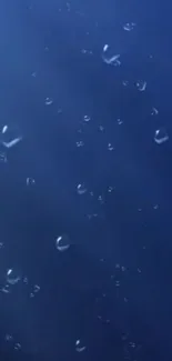 Deep blue wallpaper with water droplets for mobile.