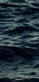 Dark blue ocean waves wallpaper for mobile devices.