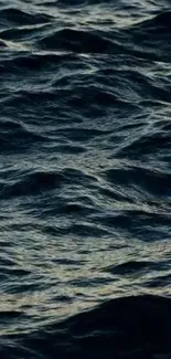 Dark blue ocean waves mobile wallpaper for serene screens.