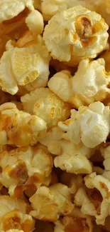 Close-up of golden buttery popcorn clusters.