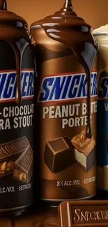 Snickers drink cans with chocolate flavors.