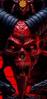 Demonic fantasy art mobile wallpaper with bold colors.