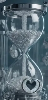 Diamond-filled hourglass with locks wallpaper.