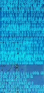 Binary code wallpaper with blue digital design