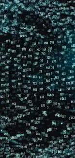 Digital wallpaper with blue numbers in a tech-inspired design.