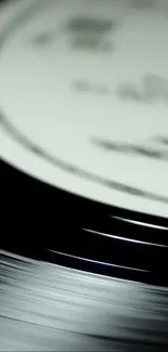 Close-up shot of a vintage vinyl record with classic style.