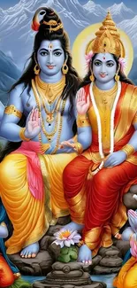 Divine deities depicted in vibrant colors.