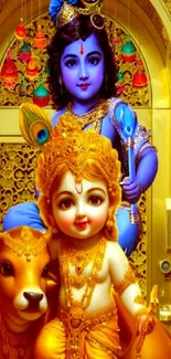 Colorful divine deities mobile wallpaper featuring intricate designs.
