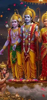 Hindu deities depicted in vibrant colors.