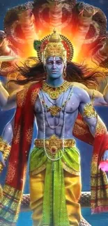 Divine deity wallpaper with vibrant colors and celestial imagery for your mobile screen.