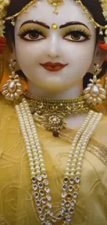 Divine goddess adorned in jewelry, serene and elegant portrait.