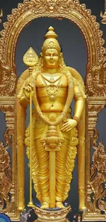 Golden sculpture with intricate details